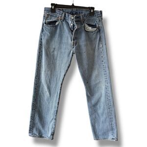 Levi Strauss & Co. 501 Button Fly Straight Leg Jeans Light Blue Size‎ W32 L29